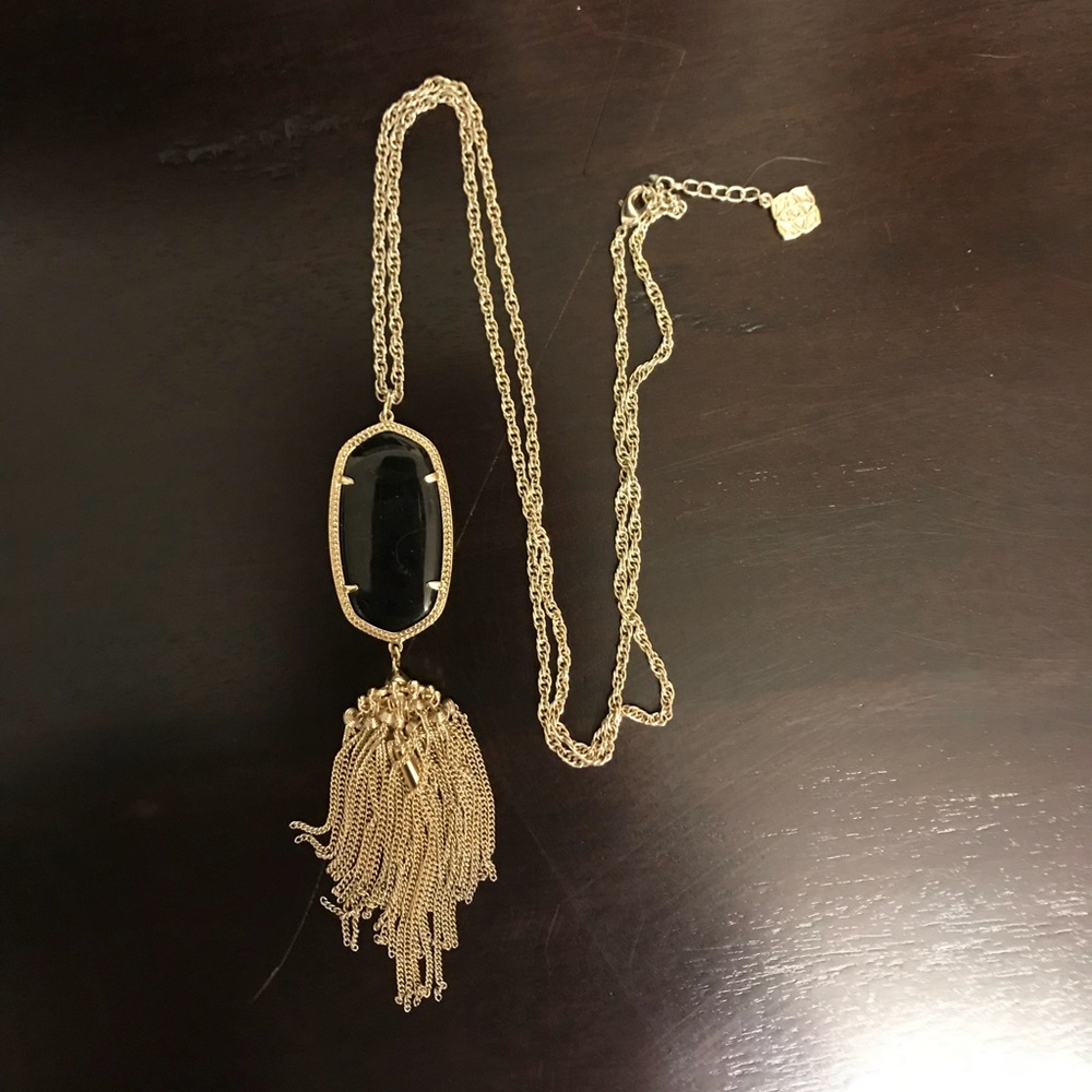 Kendra Scott black and gold necklace